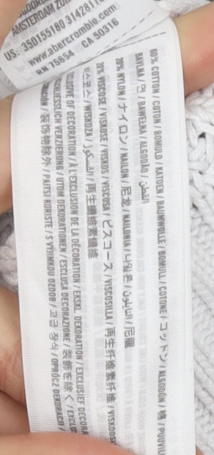 Hollister Women's White Striped Pullover Jumper L