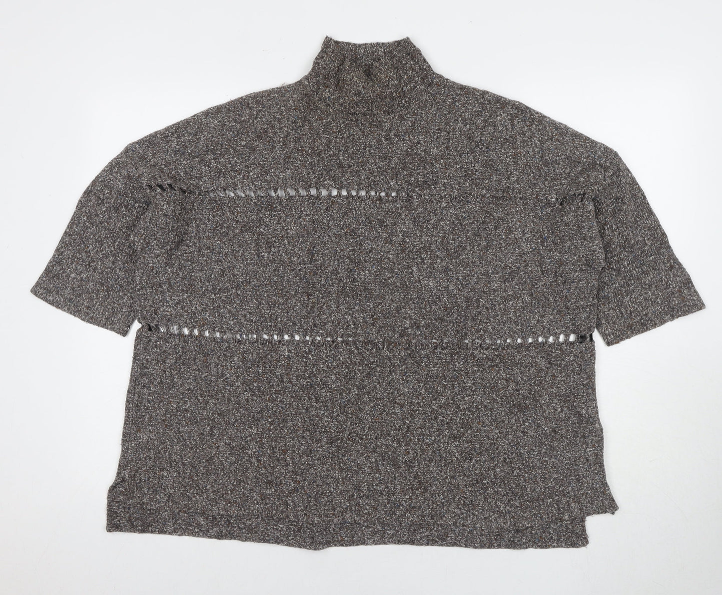 French Connection Women's Grey High Neck Pullover Jumper M