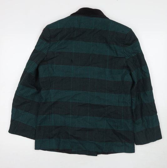 Mia Cassara Women's Plaid Wool Blazer, Size 12, Multicoloured
