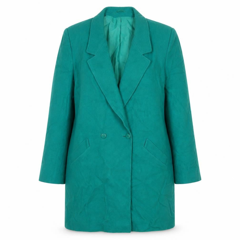 Womens UK Size 14 Regular Alexon Green Wool Coat