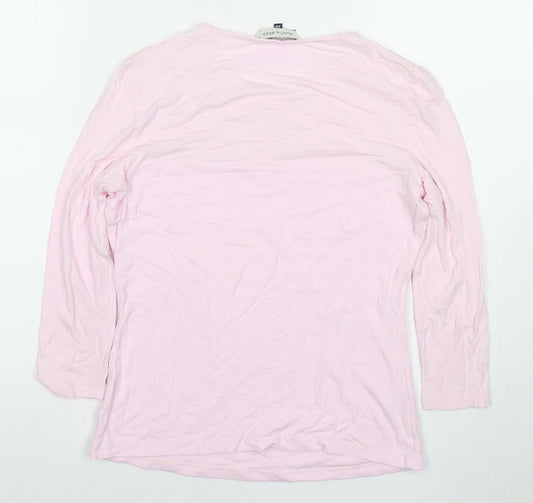 Austin Reed Pink Long Sleeve Women's Crochet Detail Top XS