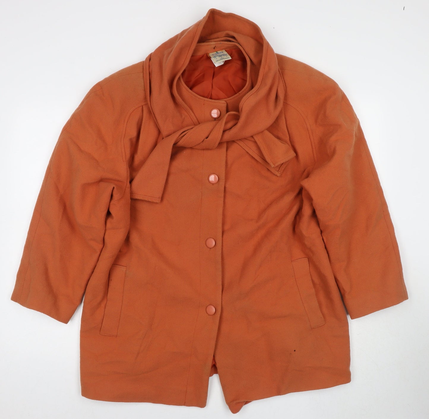 Eastex Women's Orange Wool Overcoat Size 18