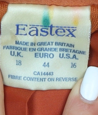 Eastex Women's Orange Wool Overcoat Size 18