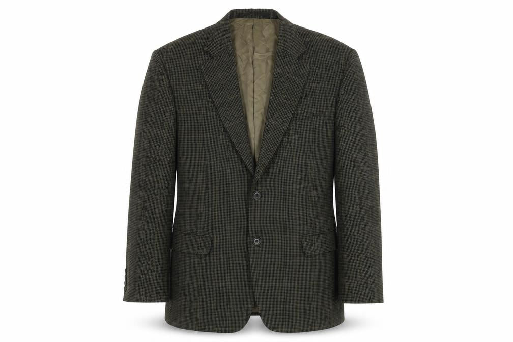 Marks & Spencer Men's Green Wool Check Blazer, Size Short