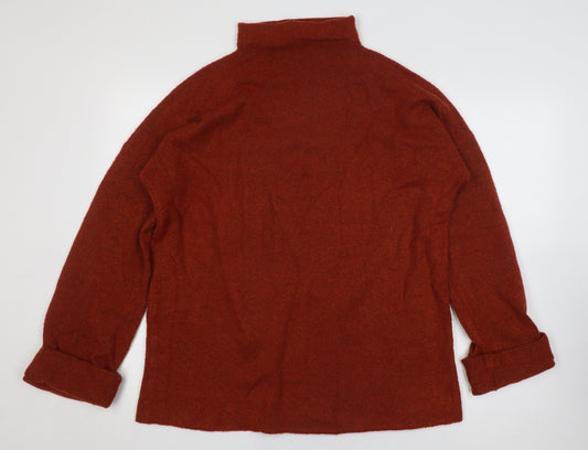 Paul Costelloe Women's Red Mock Neck Pullover Jumper Size 14