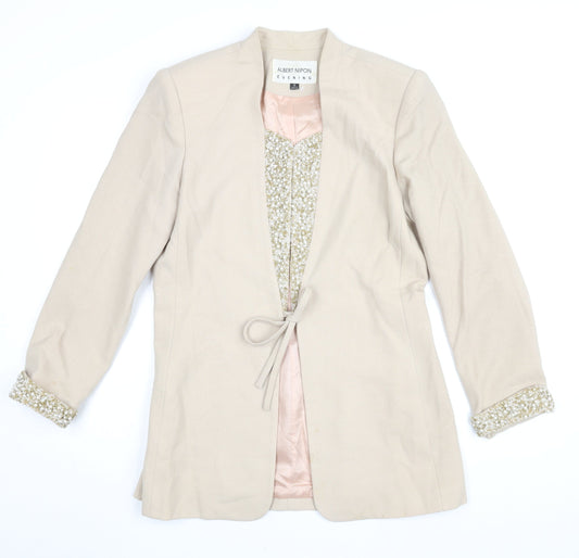 Albert Nipon Women’s Beige Blazer Size 12 Formal Classic