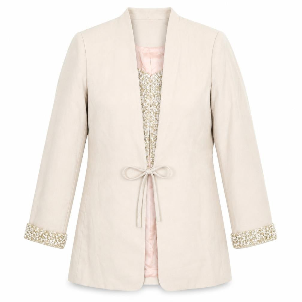 Albert Nipon Women’s Beige Blazer Size 12 Formal Classic