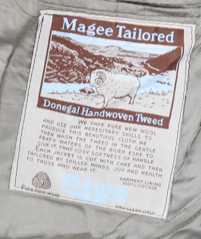 Magee Men's Grey Wool Tweed Blazer, Size 40R