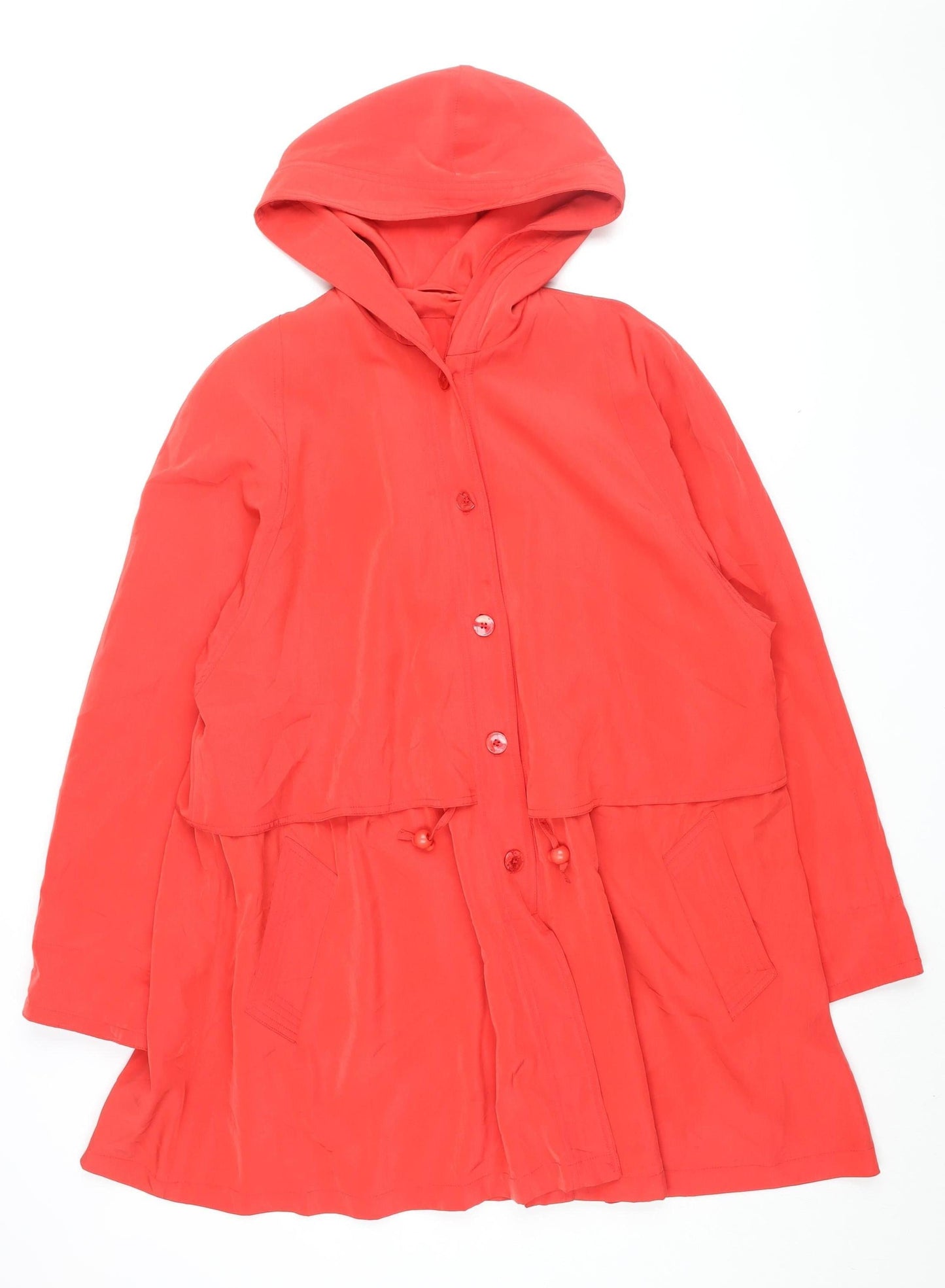 Richards Women's Red Hooded Mid-Length Coat Size 12