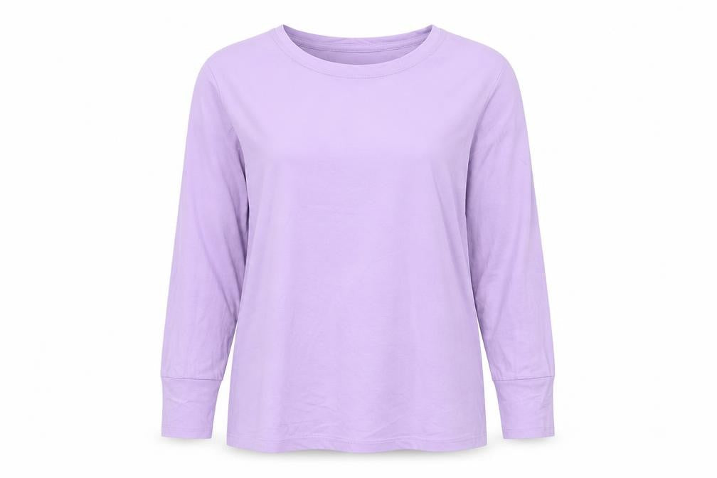 Womens UK Size 8 Lands' End Purple Cotton T-Shirt