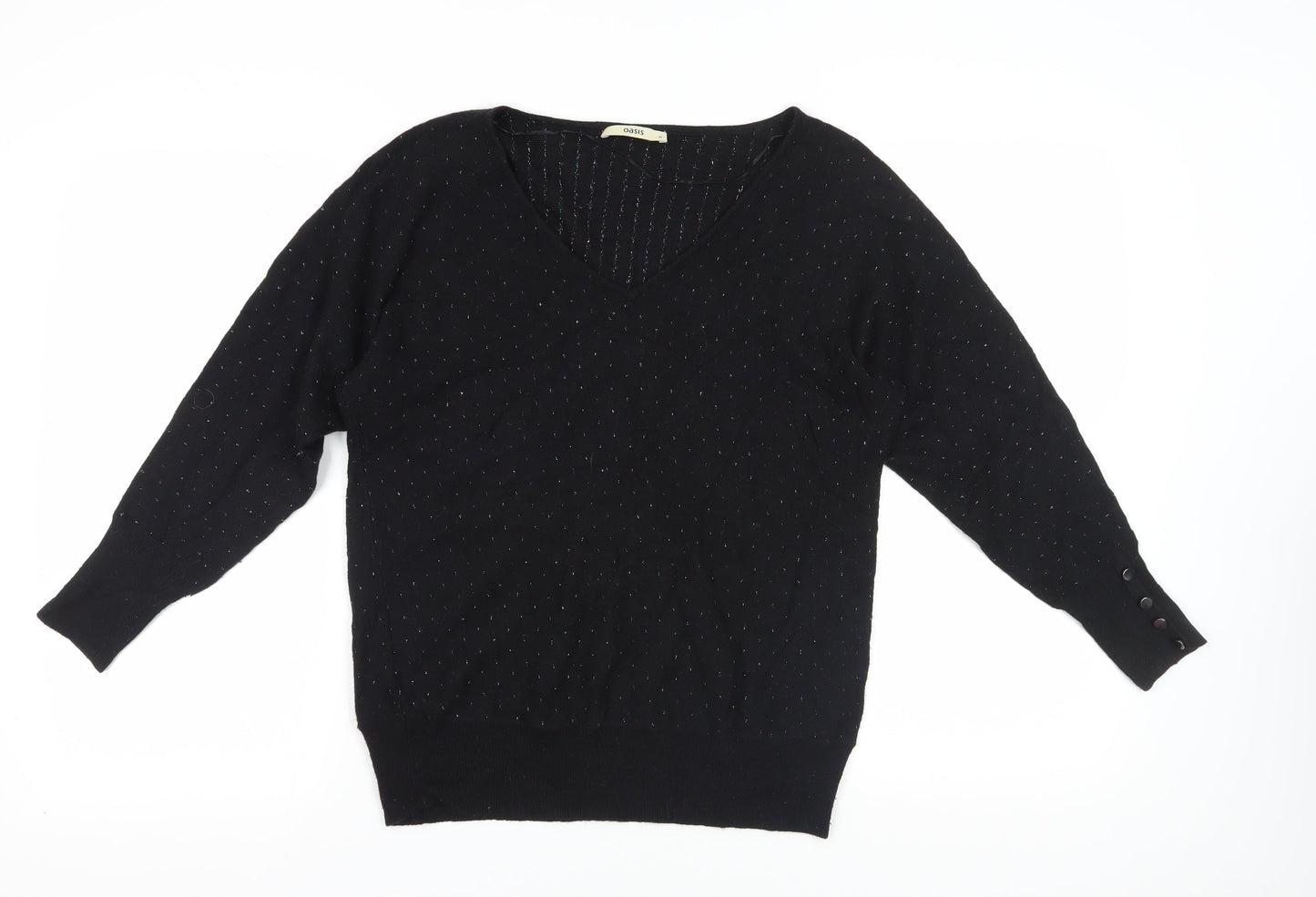 Oasis Women's Black V-Neck Pullover Jumper - M