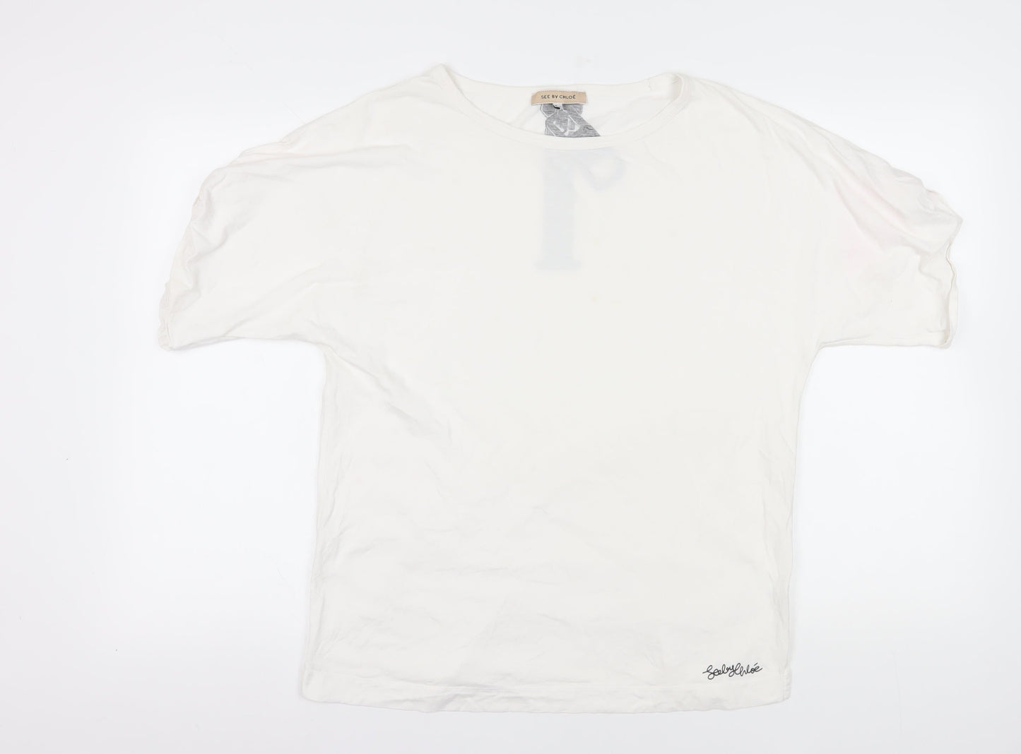 See by Chloé Women's White Basic T-Shirt Size 10