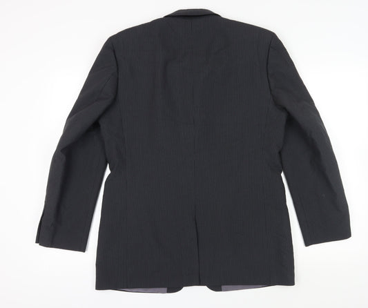 Genesis Men's Black Pinstripe Regular Fit Blazer Size 40R