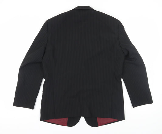 Skopes Mens Black Wool Blazer 40S Striped