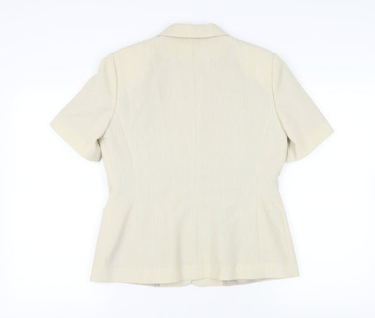 Berkertx Women Beige Blazer Size 12 Classic Suit Jacket