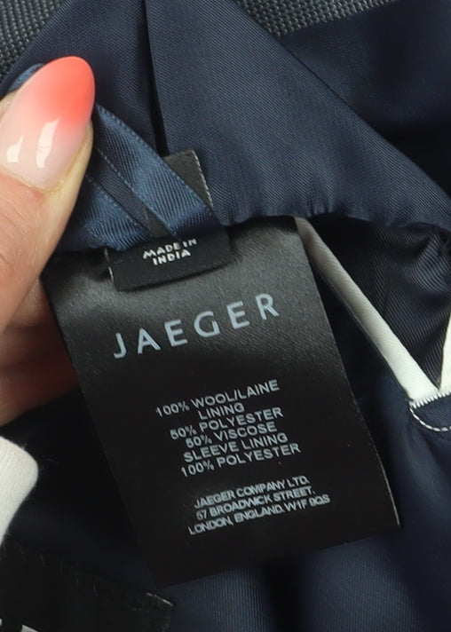 Jaeger Men's Grey Check Wool Blazer, Size 44R