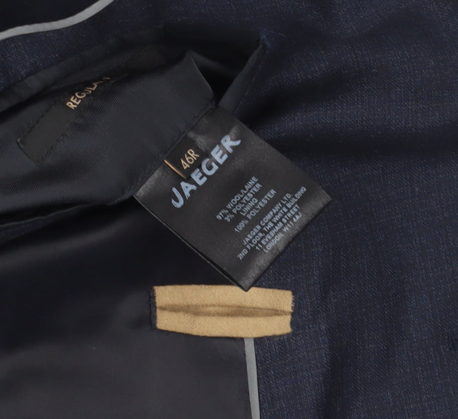 Jaeger Men's Blue Regular Fit Suit Jacket Size 46