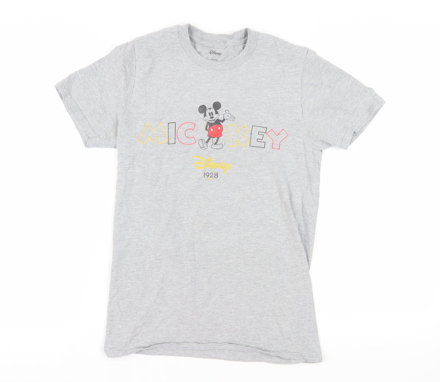 Disney Unisex Grey T-Shirt, Size S, Mickey Mouse