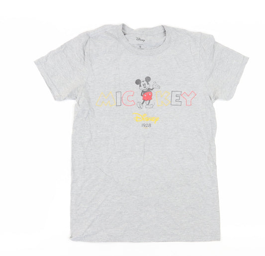 Disney Unisex Grey Mickey Mouse T-Shirt Size S