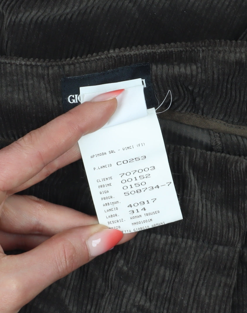 Giorgio Armani Women's Brown Straight Trousers, Size 14