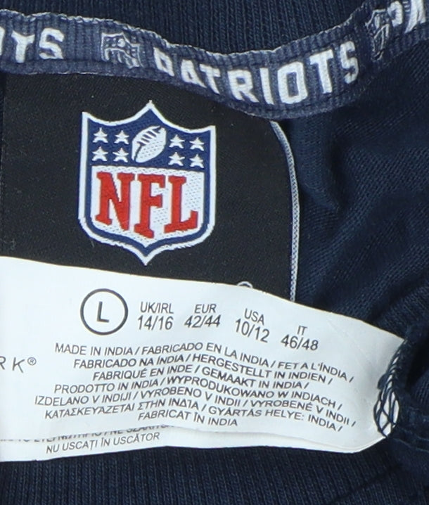 NFL Patriots Unisex Blue T-Shirt, Size L, Casual Style