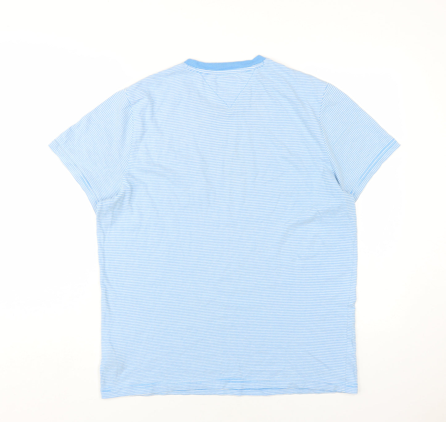 Tommy Jeans Men's Blue Striped T-Shirt, Medium