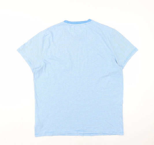 Tommy Jeans Men's Blue Striped T-Shirt, Medium
