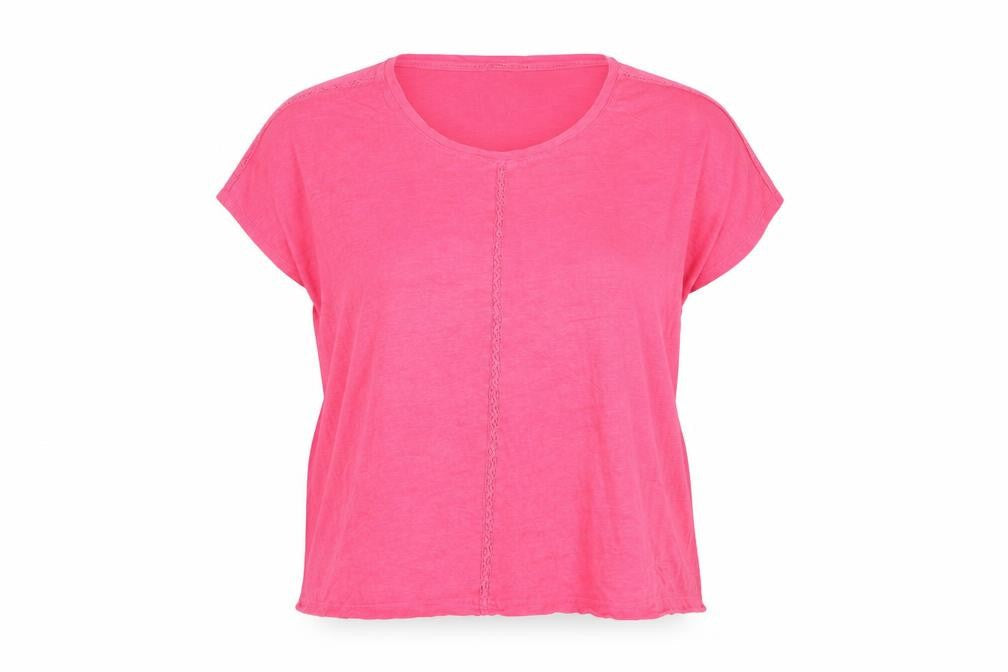 Womens UK Size 2XL Woolovers Pink Linen T-Shirt