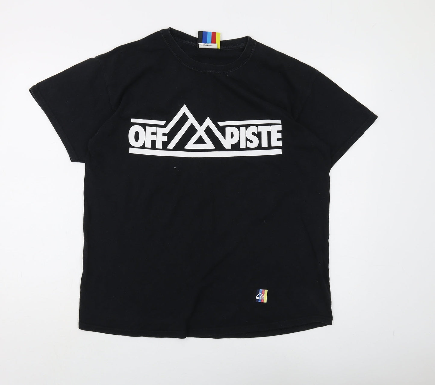 OFF PISTE Mens Black Crew Neck Logo T-Shirt - L