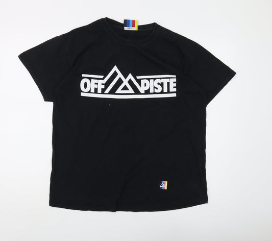 OFF PISTE Mens Black Crew Neck Logo T-Shirt - L