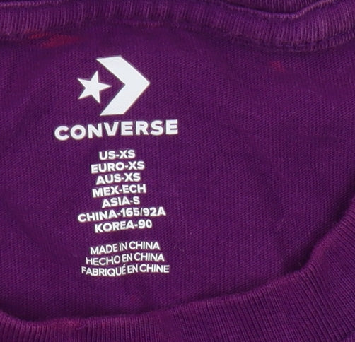 Converse Men's Purple Short Sleeve Crew Neck T-Shirt XS
