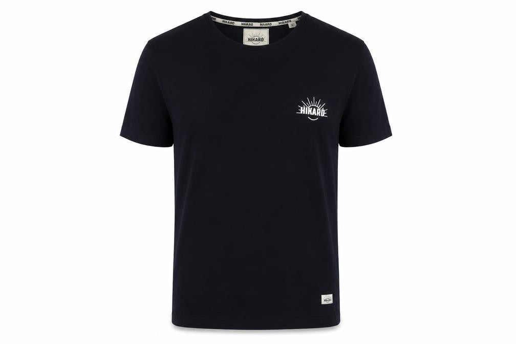 Hikaro Men's Black Crew Neck T-Shirt, Size S