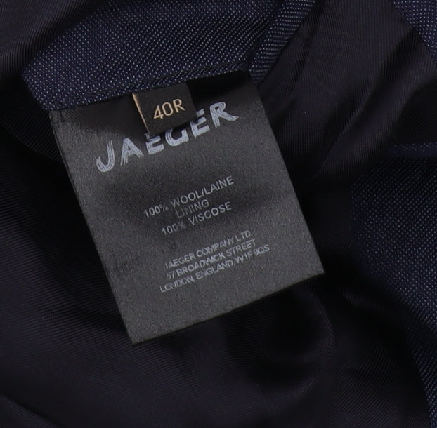 Jaeger Men's Blue Blazer, Size 40, Double-Vented