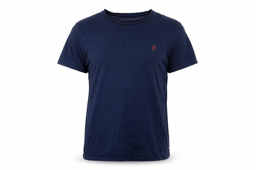 Farah Men's Blue T-Shirt, Size S, Comfortable Cotton