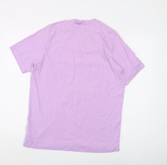 Adidas Unisex Purple Cotton Crew Neck T-Shirt M