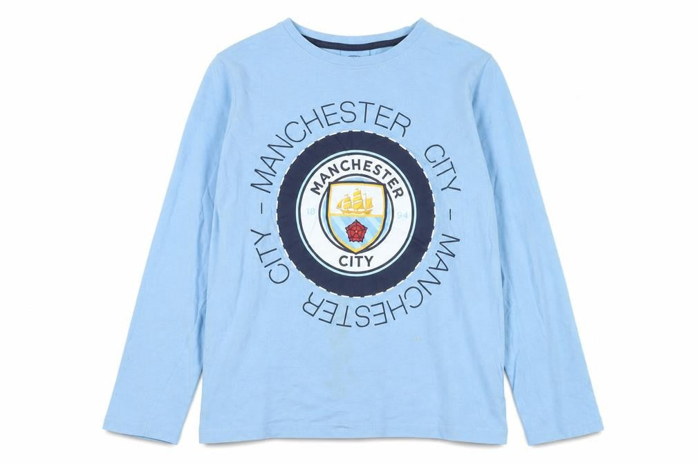 Manchester City Boys Blue Long Sleeve T-Shirt 11-12 Years