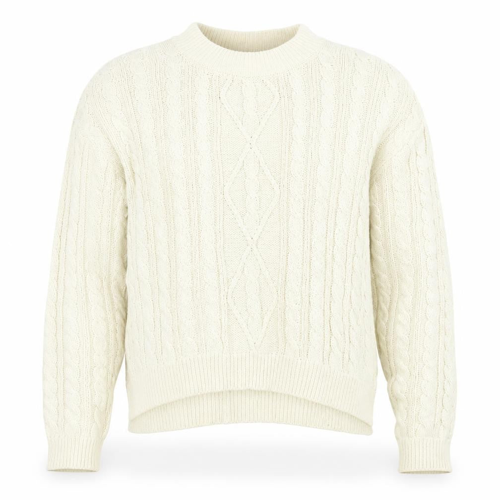 BDG Unisex Ivory Cable-Knit Pullover Jumper M