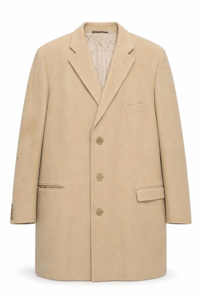 Charles Tyrwhitt Womens Beige Wool Overcoat UK 20