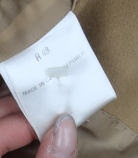 Charles Tyrwhitt Men's Beige Wool Overcoat UK 20