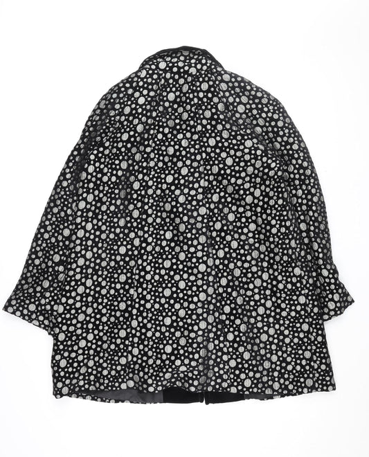Roman Women's Black Polka Dot Mid-Length Coat