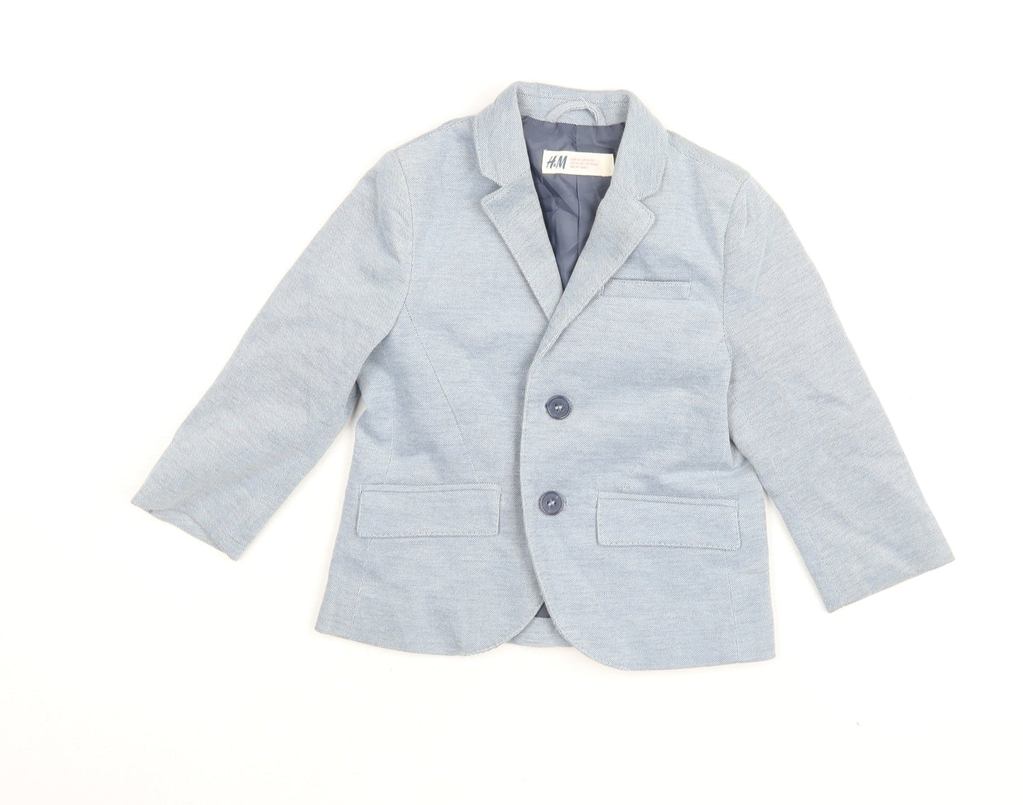 H&M Boys Blue Long Sleeve Blazer Jacket - 24 Months