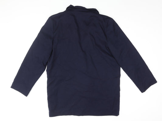 Tanya Women's Blue Notch Lapel Double-Breasted Blazer Size 14