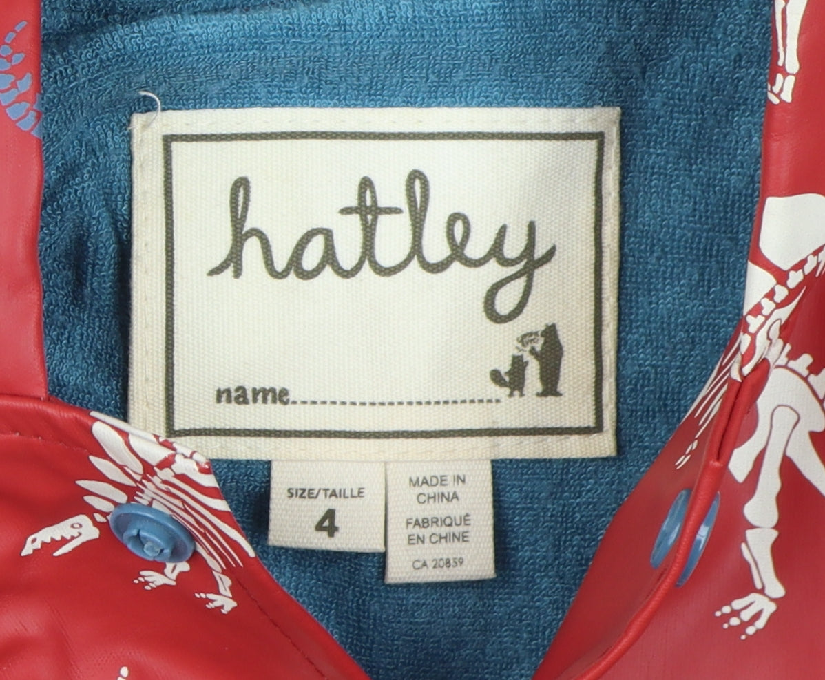Hatley Boys Red Dinosaur Print Waterproof Rain Coat 4 Years