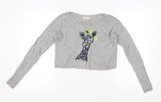 Hollister Women's Grey Pullover Jumper XS