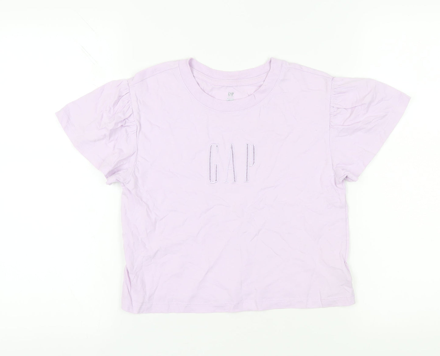 GAP Girls Purple Crew Neck T-Shirt - Size 10 Years