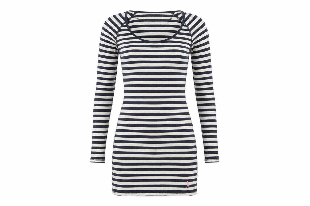 Jack Wills Women's Blue Striped T-Shirt Dress, Size 12