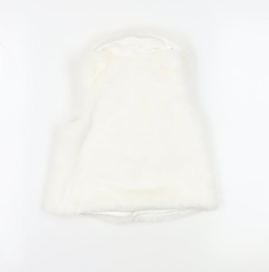 Isaac Mizrahi Girls Ivory Faux Fur Waistcoat, 4-5 Years