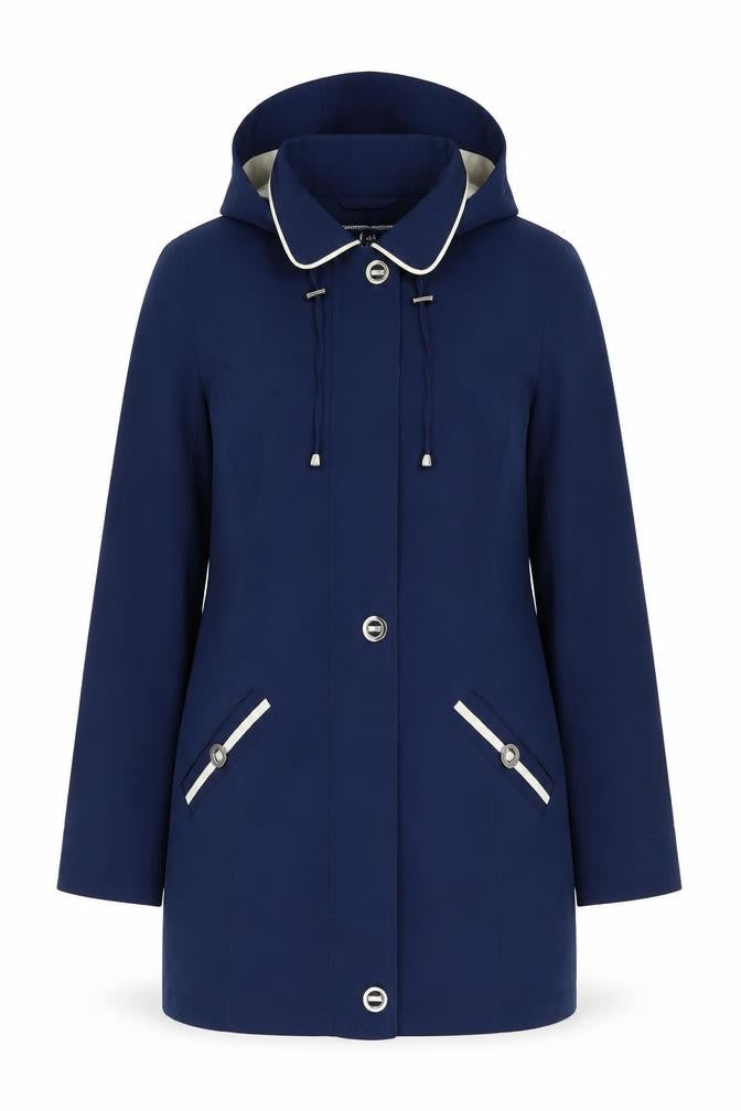 Isle Women's Blue Hooded Rain Coat Size 10