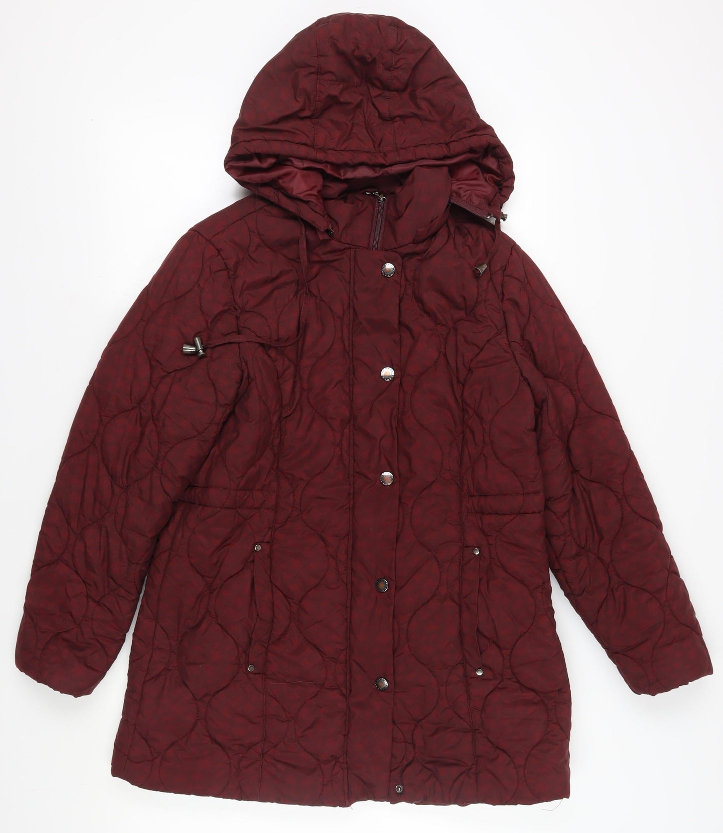 Isle Collection Women's Red Quilted Coat in Size 12