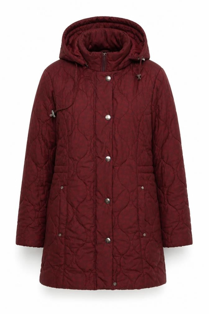 Isle Collection Women's Red Quilted Coat in Size 12